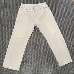 Lucky Brand Dungarees Jeans Men's 38×29 Classic Fit Beige Distressed Vintage